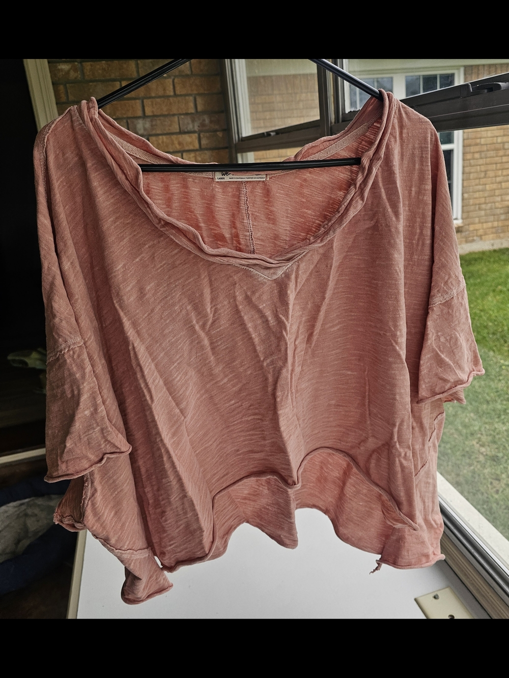 We The Free Cally Boxy Cropped Flowy Top - Washed Rose Pink - Sz L